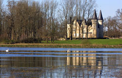 Etang et cygne au Château d'Agassac