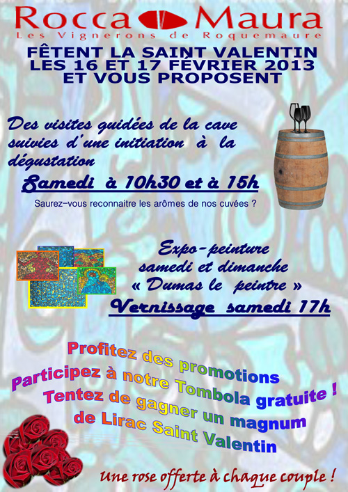 Fête de la Saint Valentin: samedi et dimanche 16 et 17 février